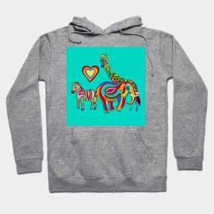 Rainbow Savanna (teal) Hoodie